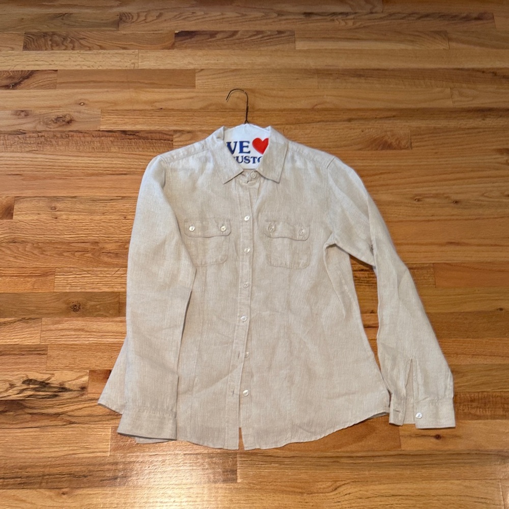 Classic Beige Button-Down Shirt for Men
